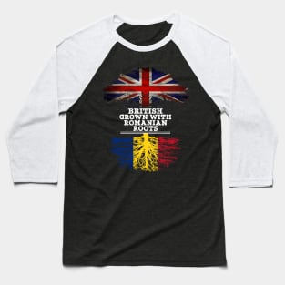 British Grown With Romanian Roots - Gift for Romanian With Roots From Romania Baseball T-Shirt